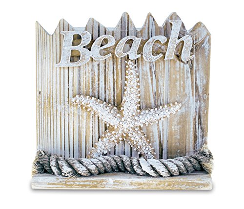 image for Puzzled Baja Beach Starfish Wooden 4 Piece Coasters With Holder Set - 