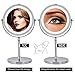 BRIGHTINWD Magnifying Mirror with Lights, Lighted Makeup Mirror 10X Magnification, Vanity Mirror with Lights, Double Sided 360 Rotation Polished Chrome Finish