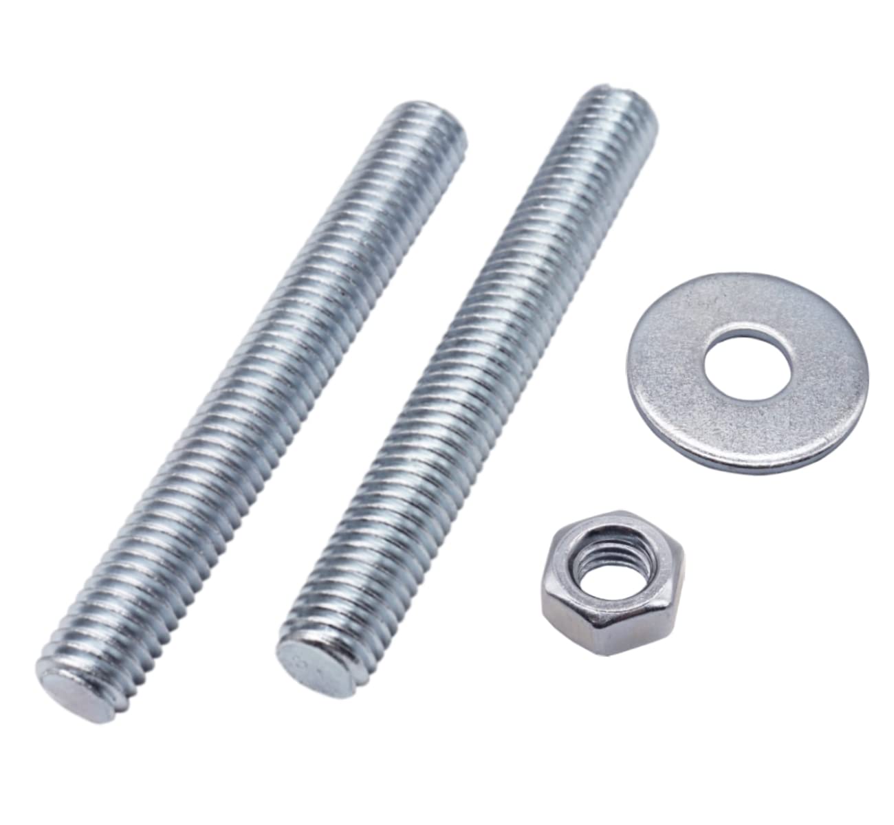 (Pack of 10 pcs) Fully Threaded M8 x 70 mm Screw Rods With Hex Nuts and Washers, Studding Rod Bar, Stud DIN 796-1 (10, M8 x 70 mm)