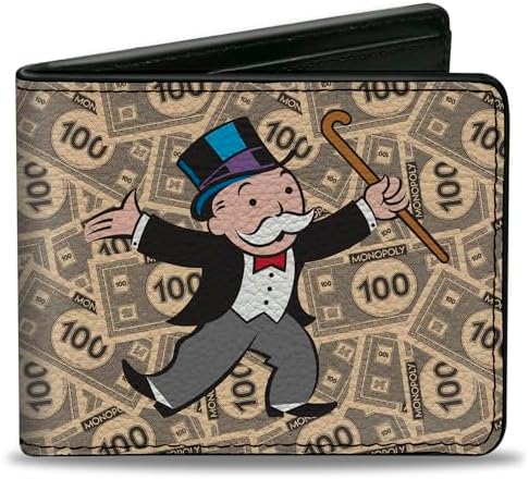 Amazon.com: Buckle-Down Hasbro Wallet, Bifold, Mr Monopoly Rich