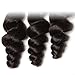 Nadula Brazilian 8A Loose Wave Remy Virgin Human Hair Weave Pack of 3 Hair Extensions Natural Color (16 18 20inch)
