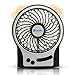 YoCoo Mini USB Fan 3 Modes Wind Speeds Rechargeable Portable Table Fan Electric Personal Fan with Cute Outer Ear LED Light Function - Battery Included - Black