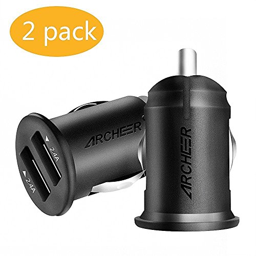 Car Charger, Archeer 4.8A Mini Powerful Dual USB Car Charger Adapter for iPhone 7, 7 Plus, 6, 6 plus, 5 Samsung S6, S6 Edge and Android Devices 2 packs