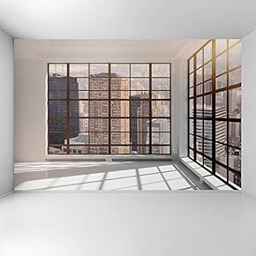 Wall Mural 3D Cityscape Removable Wallpaper Wall Sticker for Bedroom Living Room - 66x96 inches