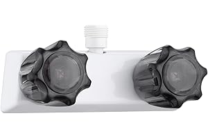LIBERAQUAR RV Shower Faucet, Camper Shower Faucet Replacement, 4" RV Shower Valve Diverter with Dual Smoked Acrylic Knobs for Outside and Inside Bathroom Shower