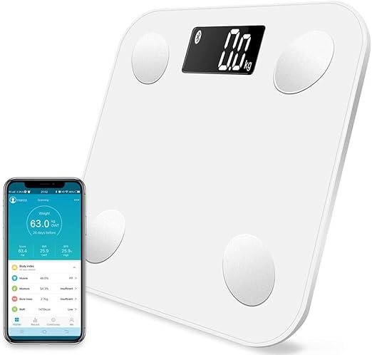 Amazon Co Jp スマートbluetooth体脂肪計ホーム電子体重計バスルーム計量サポートiosおよびandroidアプリ White ホーム キッチン