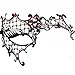 Signstek Glossy Metal Filigree Phantom Half Eye Mask for Venetian Masquerade (Black/Red Stones)
