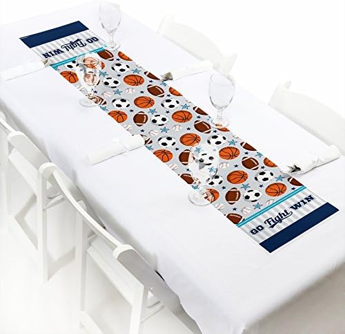 Big Dot of Happiness Go, Fight, Win - Sports - Petite Baby Shower or Birthday Party Paper Table Runner - 12 x 60 inches