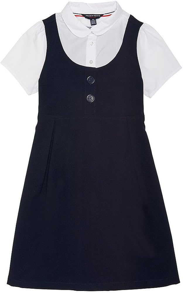 French Toast Girls' Peter Pan 2-fer Dress: Clothing