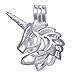 10pcs Unicorn Animal Stainless Steel Tones Alloy Bead Cage Pendant - Add Your Own Pearls, Stones, Rock to Cage,Add Perfume and Essential Oils to Create a Scent Diffusing Locket Pendant Charms (A327)