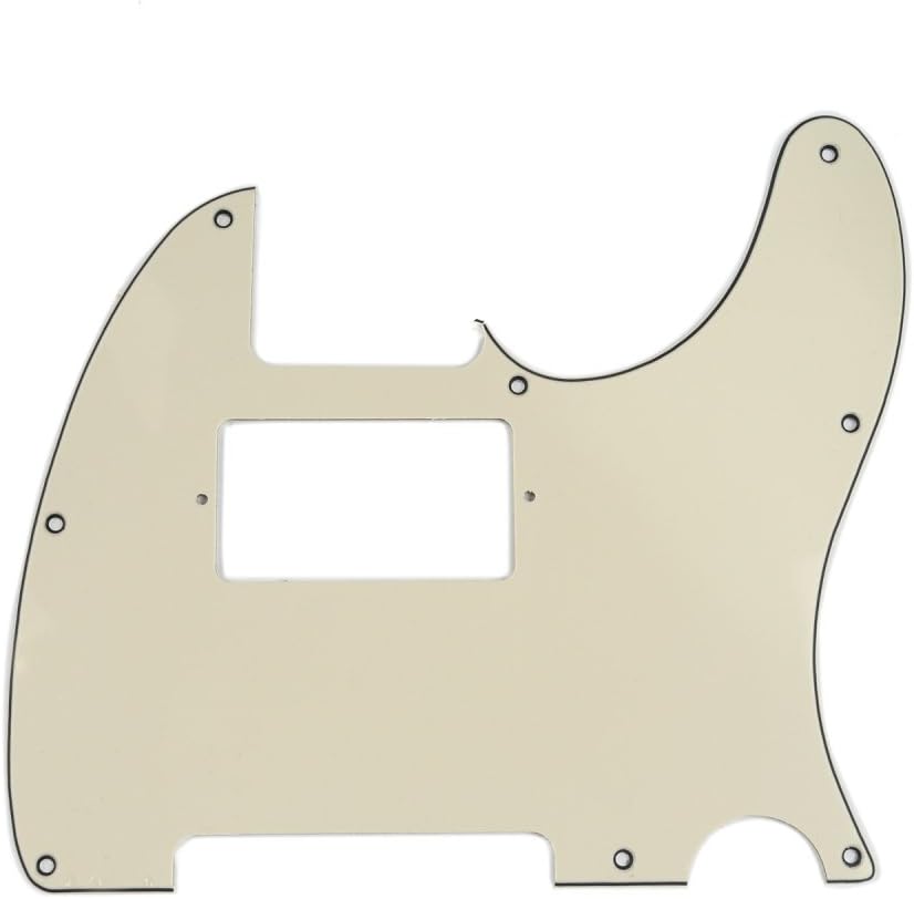 Musiclily 8 Hole Humbucker Tele Pickguard HH Scratch Plate for Fender USA/Mexican Standard Telecaster Modern Style Electric Guitar,3Ply Cream