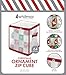 Whitmor Christmas Ornament Organizer 64 Compartment Zipper Cube, Frosted with Red Trim