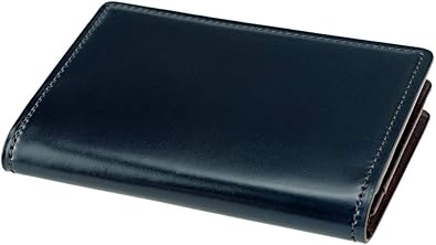 Amazon キプリス 名刺入れ 通しマチ オイルシェルコードバン シラサギレザー 4123 ネイビー チョコ 名刺入れ