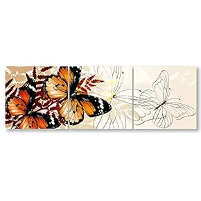signwin-3 Piece Canvas Wall Art-Romantic Flower-Canvas Prints Home...