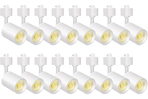 VANoopee 16-Pack 10W Dimmable LED Track Lighting Heads H Type Track Light Replacement Fixtures Bright 3000K Warm White Ceiling Spotlight for Accent Task Art, Flicker Free CRI90+ 24° 800lm White