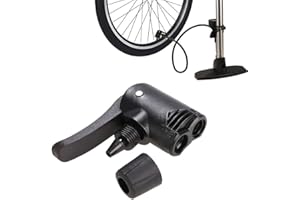 Black 3-in-1 Bicycle Pump Adapter Valve, Dual Head Air Valve for Bike Tires, Floor Pump Compatible