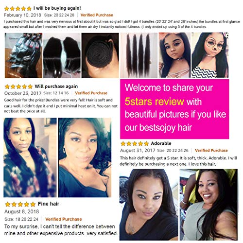 Bestsojoy 10a Brazilian Virgin Hair Straight 4 Bundles Brazilian