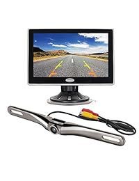 Cámara de respaldo y kit de monitor para automóvil, Chuanganzhuo Monitor LCD TFT de alta definición 800 (RGB) x480 de 5 "pulg. Cámara de respaldo de placa de matrícula gran angular de 170 grados