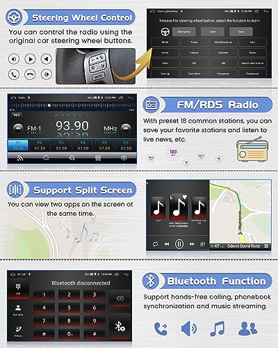 Hikity 2G 64G Car Radio for Mazda 3 2006-2012 with Carplay Wireless Android Auto, 9 Inch Android 15 GPS Car Radio with WiFi Bluetooth RDS EQ FM USB SWC MIC Reversing Camera