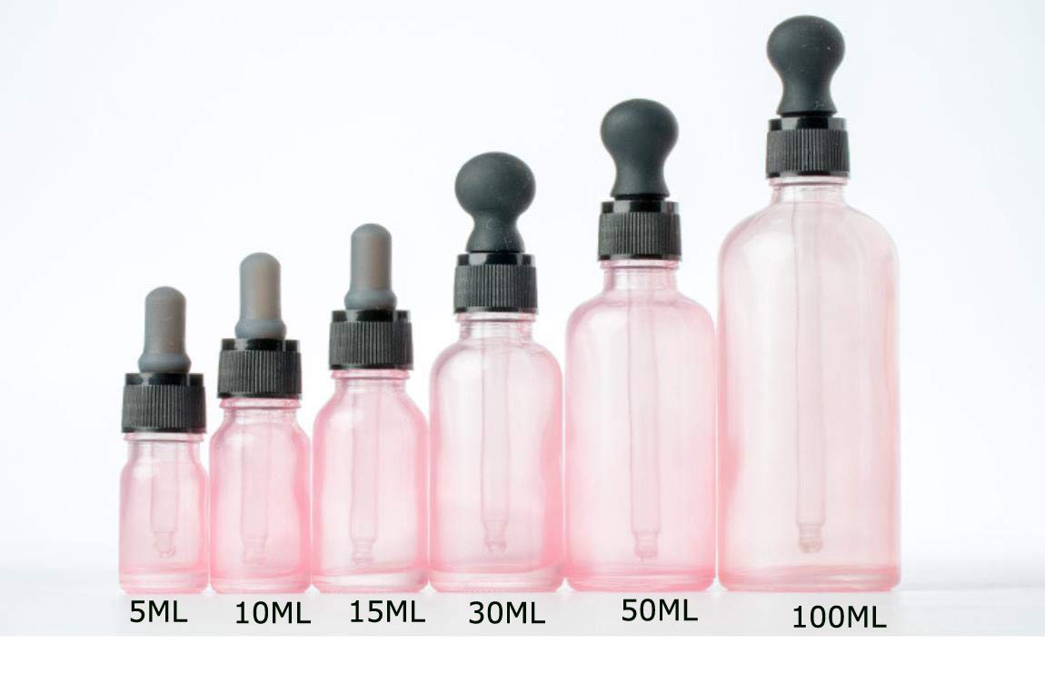 1PC Pink Glass Essential Oils Dropper Bottles Container For Eye Drop Dropping (100ML /3.4oz): Beauty