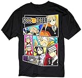 Soul Eater: Character Panels Black T Shirt, Adult X-Large
