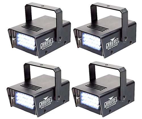 4 CHAUVET DJ CH730 Adjustable 1-12 Flash/Sec Mini Strobe LED Club Light Effects