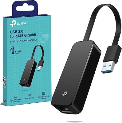 UE306 - Adaptador USB 3.0 para Gigabit Ethernet 10/100/1000, Design Dobrável, Plug & Play, Compatível com Nintendo Switch, Windows, Linux, Multicolor