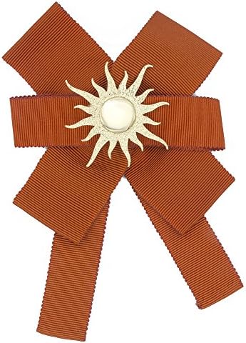 Ribbon Brooch, Web Grosgain, Bow Pin, Neck Tie, Gift Box, Designer Jewellery, Orange, Sun Charm, Charm Jewelry, Gold Plated, Female Bow