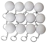 Novel Merk 12 Pack Volleyball White Keychains for Kids Party Favors & School Carnival Prizes