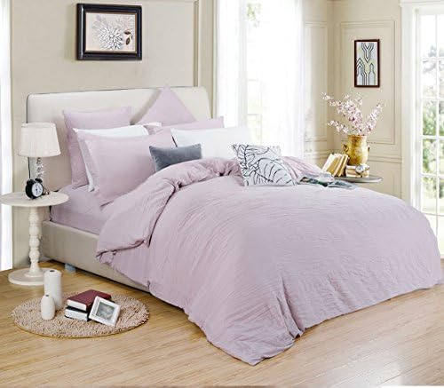 Tevel Lightweight Comforter Cover Set Washing Brushed Microfiber 3 Piece Duvet Cover Set Fresh Style Cozy Breathable Embroidered Fadeless Top Quality Bedding Set, Easy Care, King