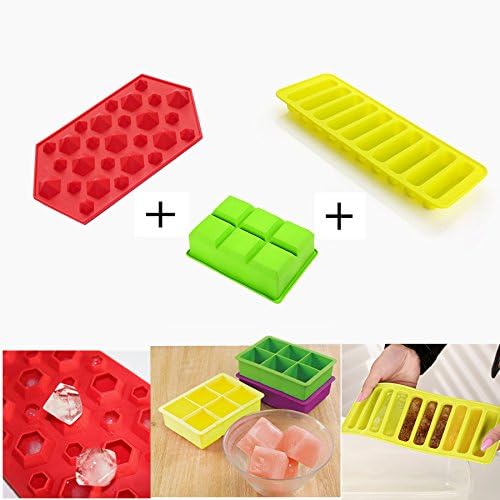 SkyRam(TM) 3PCS/lot Silicone Ice Cube Tray Ice Maker 3D Diamonds Ice Trays Ice Mold Color Random