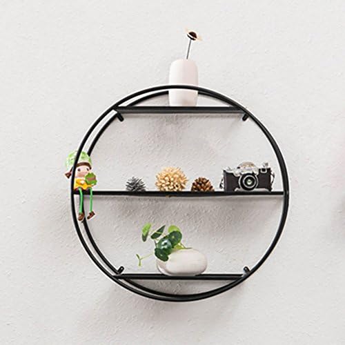 LongYu Geometry Shelf, Northern Europe Circular Iron Art Wall Hanging Home Steel Square Tube Diamond Iron Net Wall Wall Decoration Suspension Shelf Separator Modern Simple Hook Type