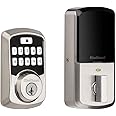 Kwikset 99420-001 Aura Bluetooth Programmable Keypad Door Lock Deadbolt Featuring SmartKey Security, Satin Nickel