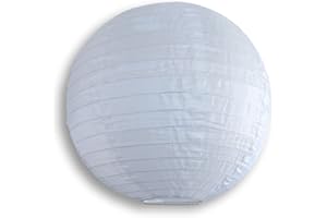 QUASIMOON PaperLanternStore.com 14 Inch White Nylon Lantern, Durable Hanging Decoration
