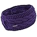 TrailHeads Ponytail Headband | Cable Knit Winter Ear Warmers | Fleece Ear Band for Women - purple