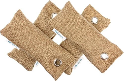 Bamboo Charcoal ~ Air Purifier Bags for Shoes Car Home Fridge โ Fragrance Free Odor Eliminator, Purifying Air Freshener Deodorizer, Natural Neutralizer to Odors ( 75g x 4 )