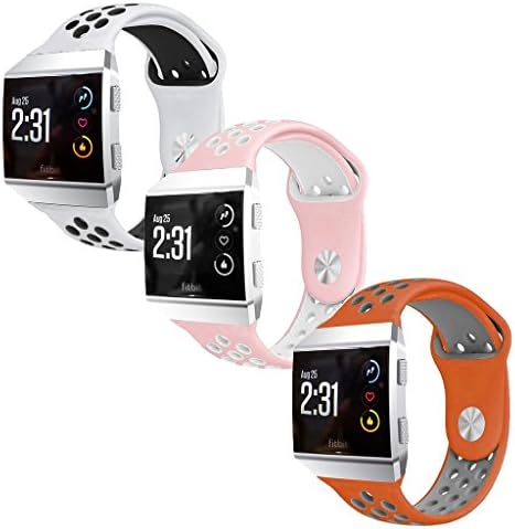 ToLuLu Large Small NK Sports Silicone Rubber Bracelet Wristband Wrist band Holes +Metal Buckle For Fitbit Ionic