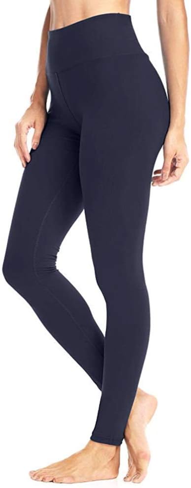 High Waisted Leggings for Women - Soft Athletic Tummy Control Pants for Running Cycling Yoga Workout - Reg & Plus Size
