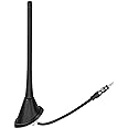 Eightwood Car Stereo AM FM Radio Antenna, Universal Roof Mount Antenna Replacement with Mount Base DIN Plug Connector for Vehicle Car Truck Stereo Receiver Head Unit FM HD Radio
