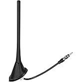 Eightwood Car Stereo AM FM Radio Antenna, Universal Roof Mount Antenna Replacement with Mount Base DIN Plug Connector for Veh