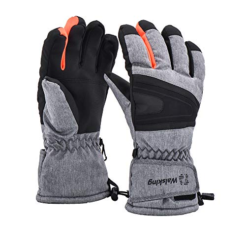 Walsking Ski Gloves Waterproof Breathable Snowboard Gloves,3M Thinsulate Winter Warm Snowmobile Cold Weather Gloves for Men - Thumbnail 7