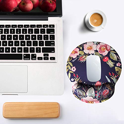 Ergonomic Mouse Pad with Wrist Support,Dooke Cute Wrist Pad with Non-Slip Rubber Base for Computer, Laptop, Home Office Gaming, Working, Easy Typing & Pain Relief Flower - Thumbnail 6
