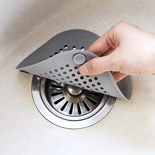 Shower Drain Cover silicone,Drain Protector, Hair Trap,Hair Catch,Drain Filter,Sink Strainer 2 Pack Grey - Thumbnail 2