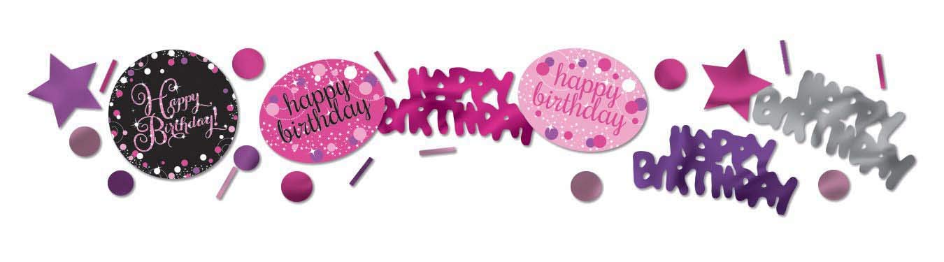 (PKT) Adult Pink Celebration 3 Pack Confetti