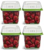 Rubbermaid FreshWorks Produce Saver Food Storage Container, Medium, 6.3 Cup, Green