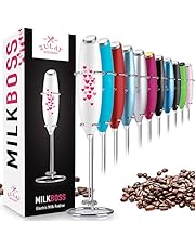 Zulay Original Milk Frother Handheld Foam Maker for Lattes - Whisk Drink Mixer for Coffee, Mini Foamer for Cappuccino, Frappe, Matcha, Hot Chocolate by Milk Boss