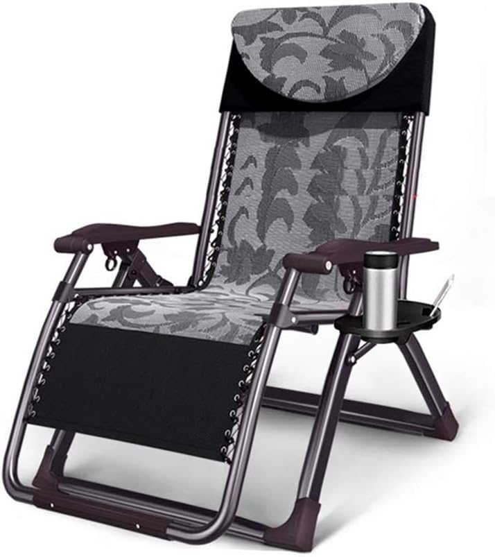 Maxibird Zero Gravity Chair Oversized Folding Recliners with Outdoor Yard Beach Suppor 400 lbs, Adjustable Lounge Chairs,Outdoor,Yard,Pool,Camping (Black)