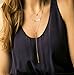 Zealmer Women Multilayer Gold Chain Layering Necklace Choker Necklace Long Bar Necklace