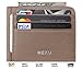 MEKU RFID Blocking Slim Leather Credit Card Holder Unisex Slim Business Card Case Minimalist Wallet with Cash Clip Khaki (Upgraded Version)
