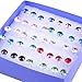 20 Pairs Pretty Crystal Rhinestone Round Earrings Ear Studs Allergy Free Pin Mixed Color